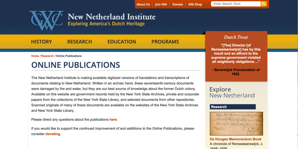 new-netherlands-online-publications
